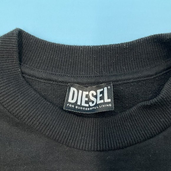 Diesel x Coca Cola Men’s Pullover Black Cotton Blend Ribbed Jumper Sweater Small - Picture 3 of 13
